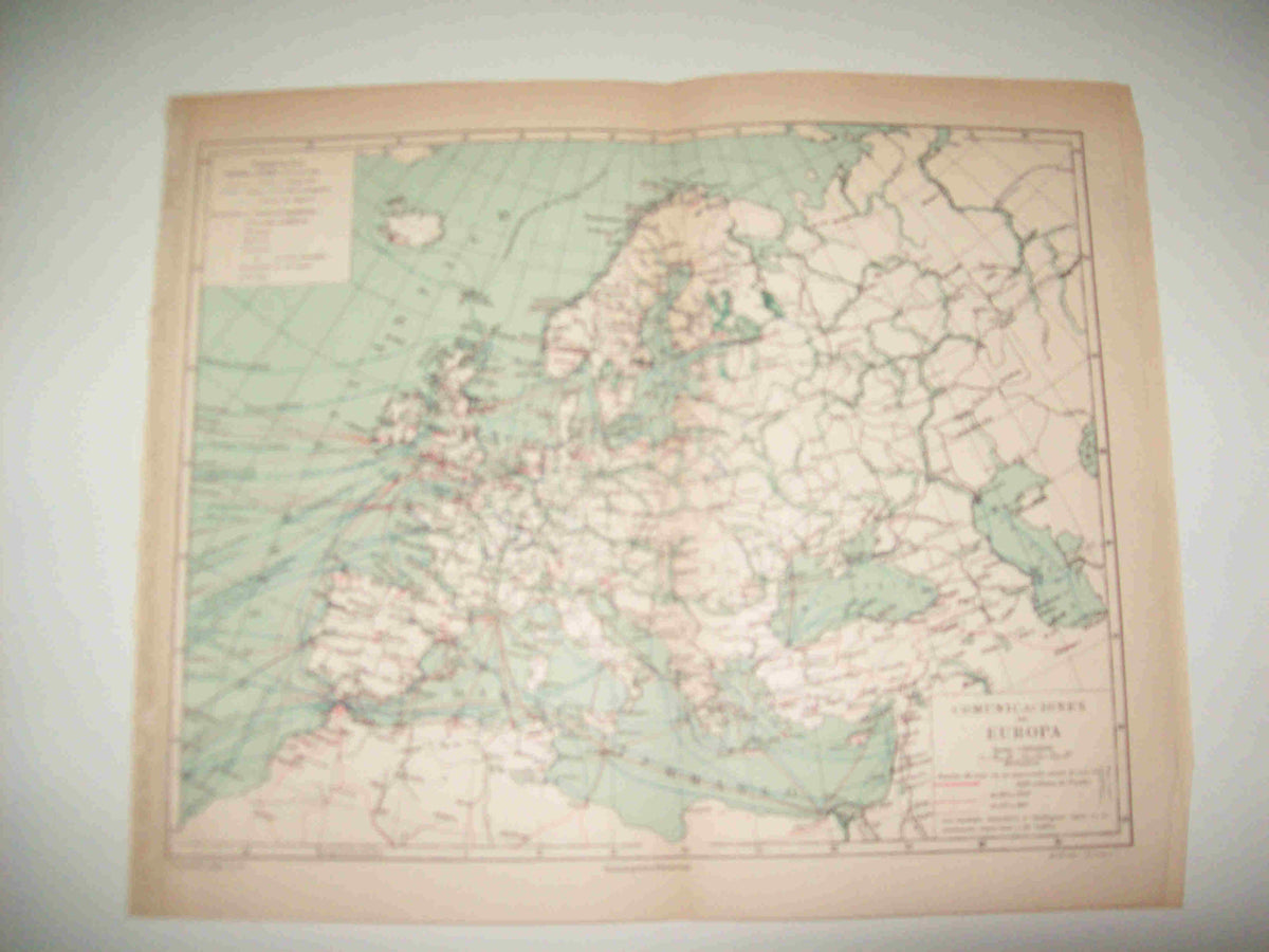 LAMINA ESPASA 16445: Mapa de comunicaciones de Europa