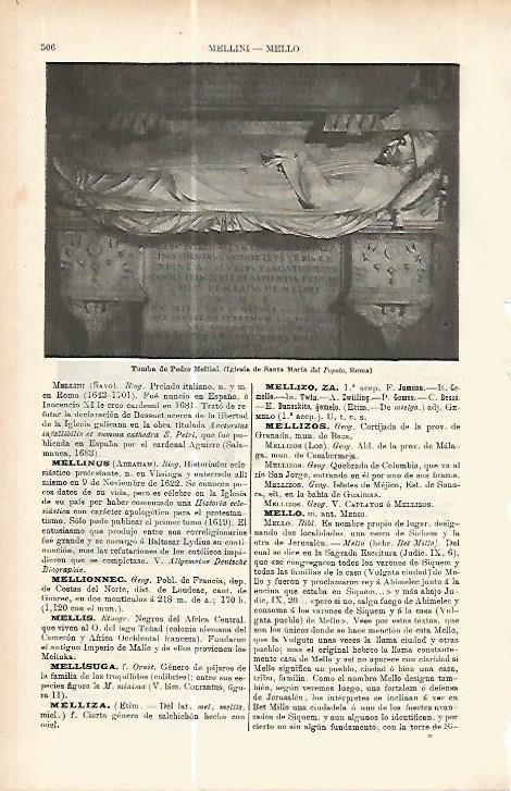 LAMINA ESPASA 17762: Tumba de Mellini