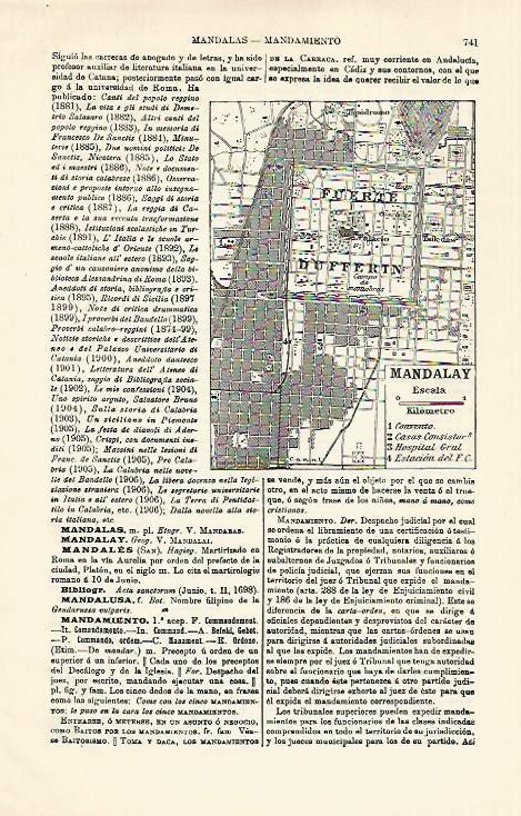 LAMINA ESPASA 18604: Plano de Mandalay