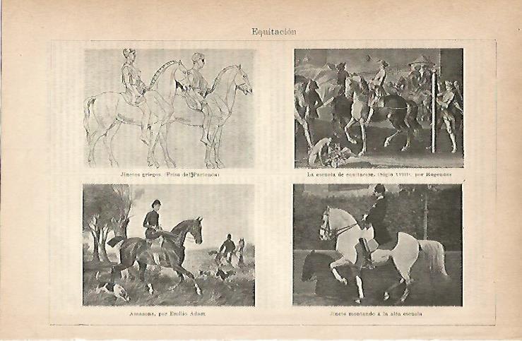 LAMINA ESPASA 18815: Equitacion