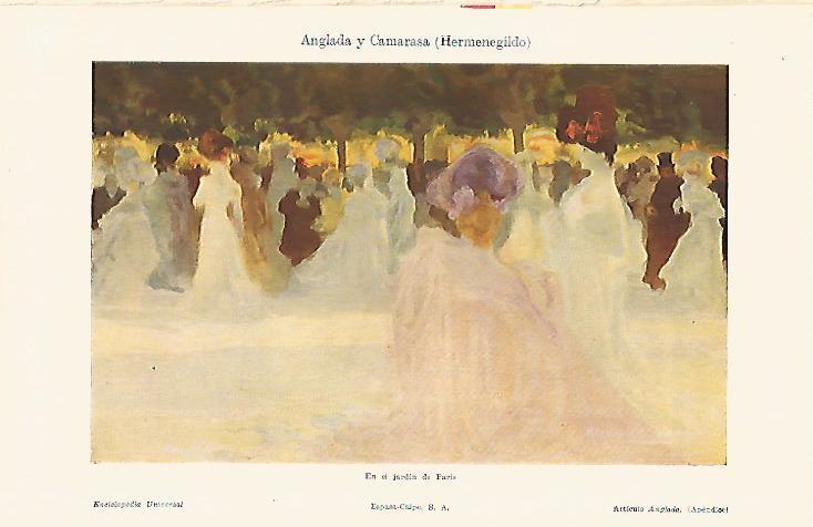LAMINA ESPASA 10872: En el jardin de Paris por H. Anglada Camarasa