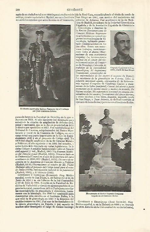 LAMINA ESPASA 21514: Isidoro Carmona el Lechuga por J. Gutierrez Solana