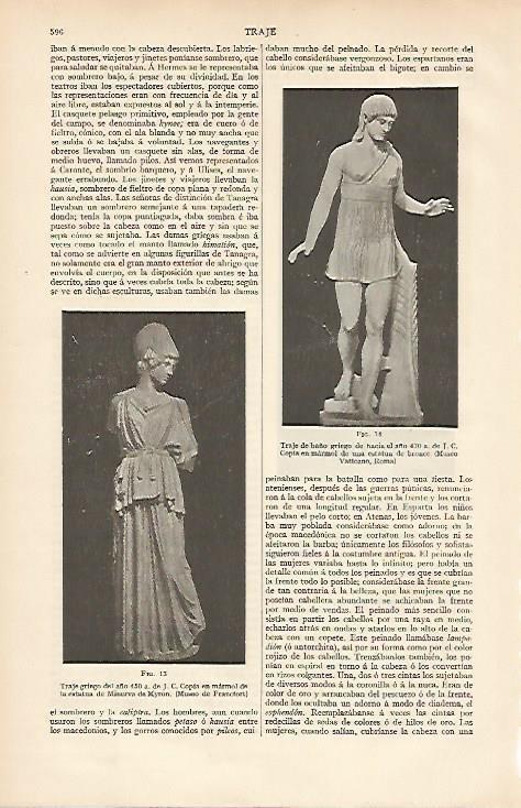 LAMINA ESPASA 11050: Trajes de la antigua Grecia