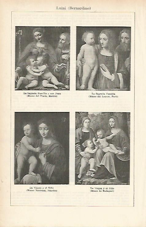 LAMINA ESPASA 1809: Obras de Bernardino Luini
