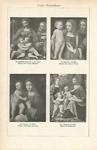 LAMINA ESPASA 1809: Obras de Bernardino Luini