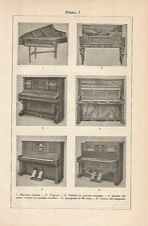 LAMINA DE ESPASA 396: Muestras de Pianos