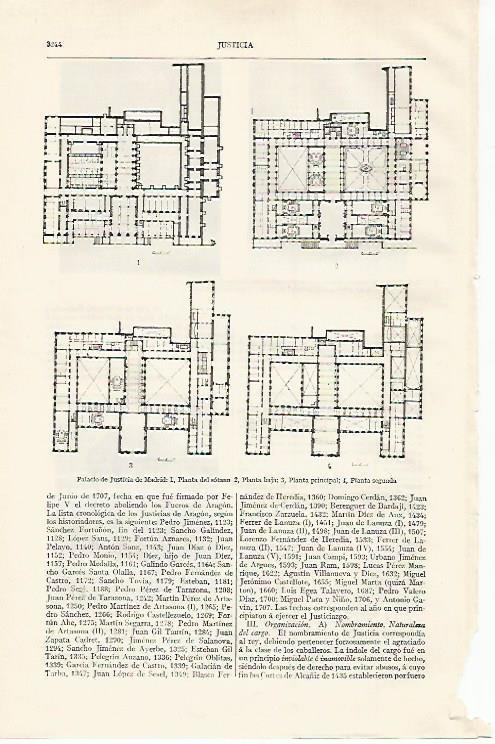 LAMINA ESPASA 21133: Planta del Palacio de Justicia de Madrid