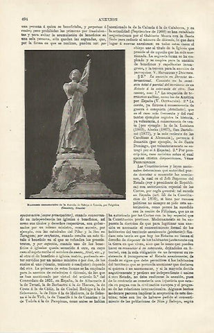 LAMINA ESPASA 23770: Monumento a la Anexion de Saboya a Francia por Falguiere