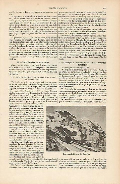 LAMINA ESPASA 5424: Ferrocarril electrico del Jungfrau