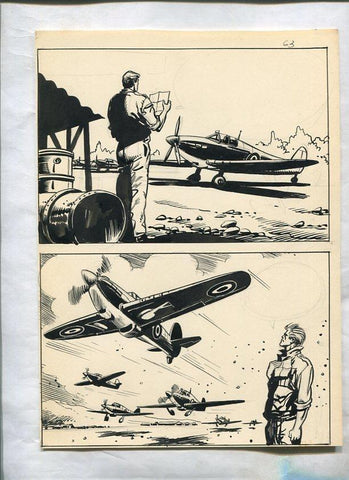 Dibujo Original: Tema Belico numerado 30 en trasera