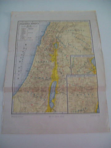 LAMINA ESPASA 1536: Mapa de la Palestina Biblica