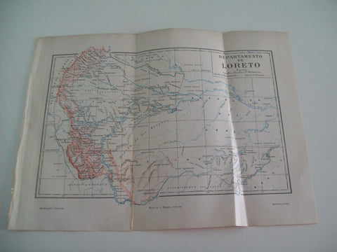 LAMINA ESPASA 1538: Mapa de Loreto Peru