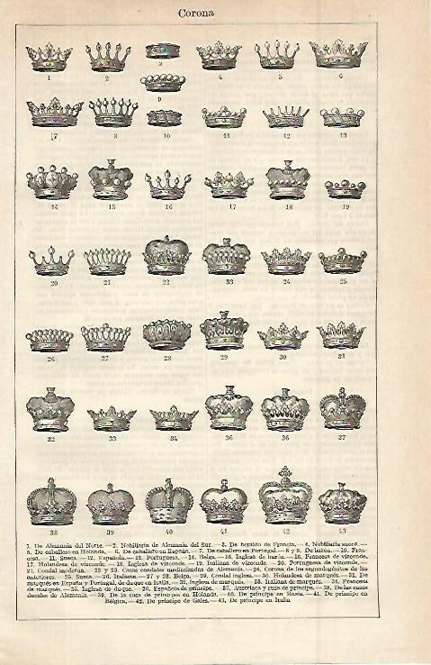 LAMINA ESPASA 15007: Coronas de casas reales de Europa