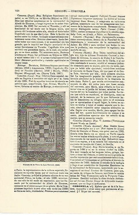LAMINA ESPASA 15019: Portada de Fisica de Luis Coronel de 1539