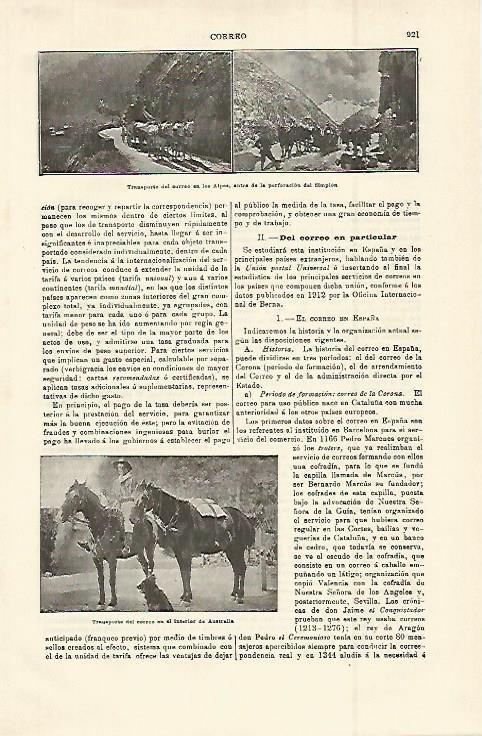 LAMINA ESPASA 15046: Transporte de correo en los Alpes