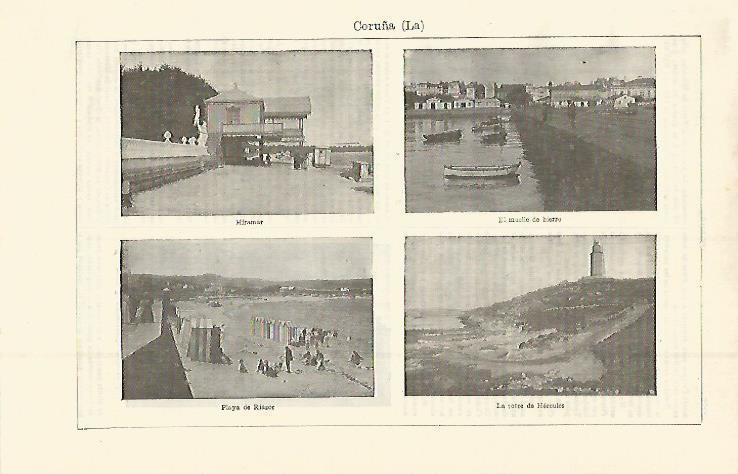 LAMINA ESPASA 15084: Faro muelle miramar y playa de La Coruña