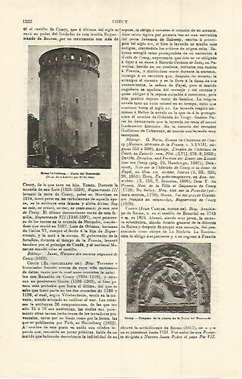 LAMINA ESPASA 15120: Torre del Homenaje de Couey le Chateau