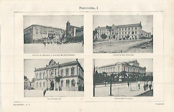 LAMINA ESPASA 15232: Vistas de Pontevedra