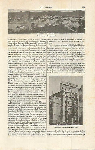 LAMINA ESPASA 15233: Vista general de Pontevedra