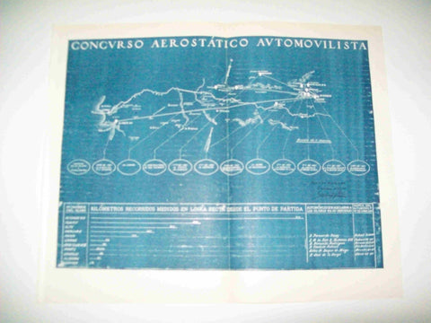 LAMINA ESPASA 15347: Cartel del Concurso Aerostatico Automovilista 
