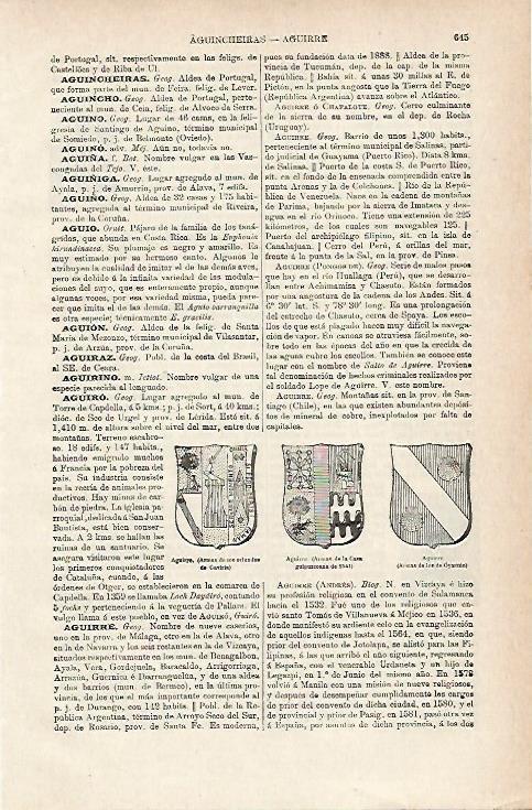 LAMINA ESPASA 15451: Escudo de armas de Aguirre