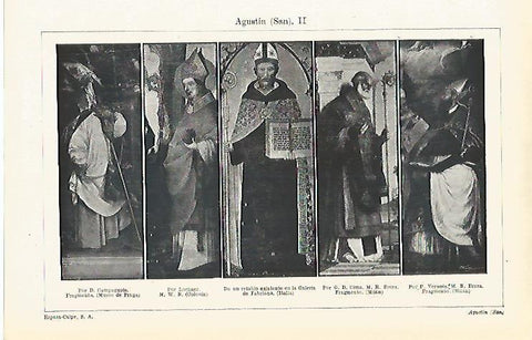 LAMINA ESPASA 15460: Pinturas representando a San Agustin