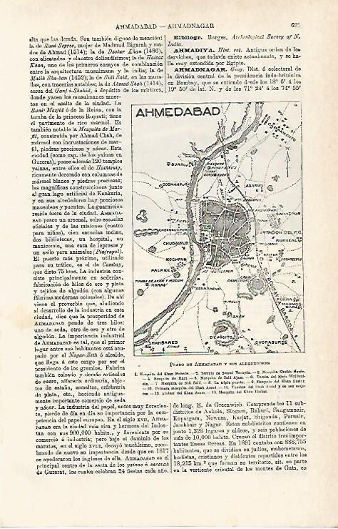 LAMINA ESPASA 15465: Plano de Ahmedabad India