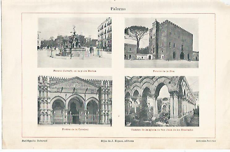 LAMINA ESPASA 1518: Vistas de Palermo Sicilia