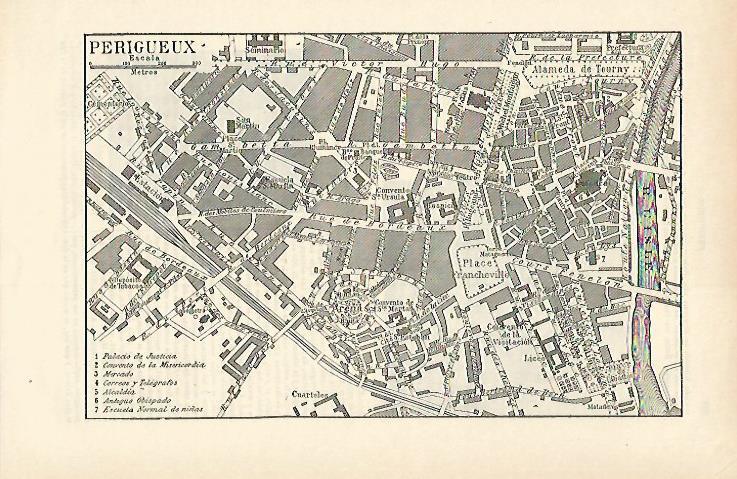 LAMINA ESPASA 15749: Plano de Perigueux Francia