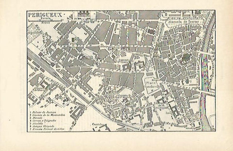 LAMINA ESPASA 15749: Plano de Perigueux Francia
