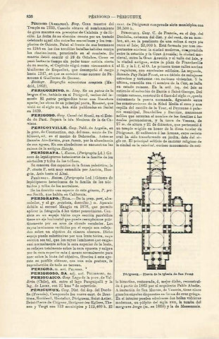 LAMINA ESPASA 15750: Planta de la iglesia de San Front en Perigueux Francia