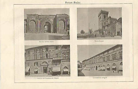 LAMINA ESPASA 15835: Vistas de Perusa Italia