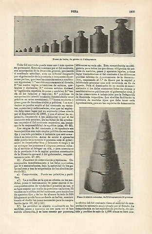 LAMINA ESPASA 15846: Pesas de laton