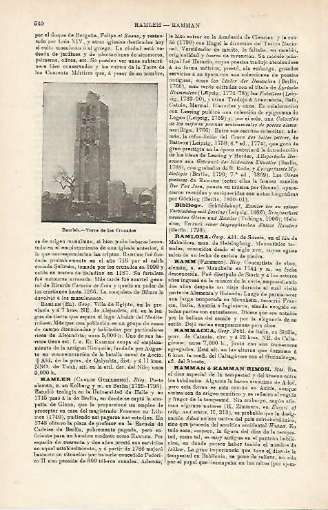 LAMINA ESPASA 15936: Torre de los Cruzados en Ramleh Egipto