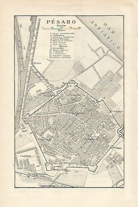 LAMINA ESPASA 15848: Plano de Pesaro Italia