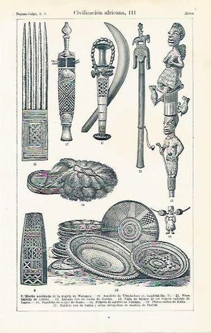 LAMINA ESPASA 15371: Utensilios de tribus de Africa