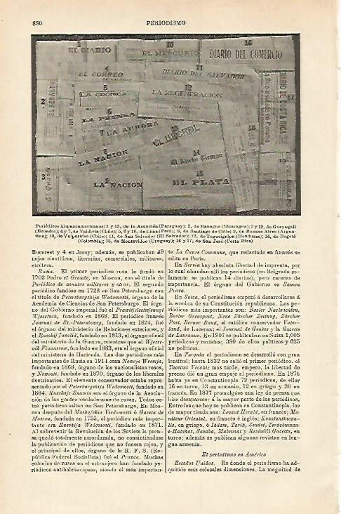 LAMINA ESPASA 15761: Periodicos hispanoamericanos