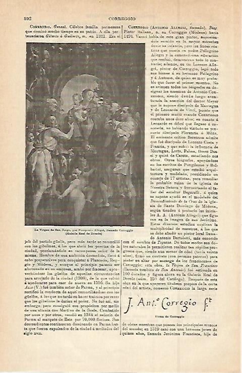 LAMINA ESPASA 15036: La Virgen de San Jorge por Allegri