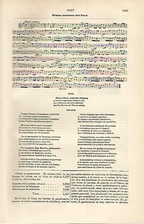 LAMINA ESPASA 15826: Himno de Peru