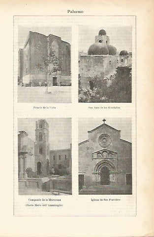 LAMINA ESPASA 1519: Edificios de Palermo Sicilia