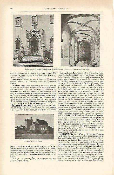 LAMINA ESPASA 1590: Vistas de Xabregas Lisboa