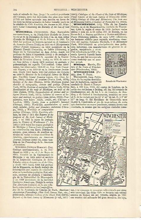 LAMINA ESPASA 1561: Plano de Winchester Inglaterra
