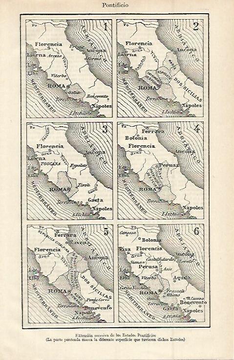 LAMINA ESPASA 15238: Mapa de los Estados Pontificios