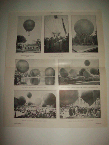 LAMINA ESPASA 15345: Concursos de globos en Paris Barcelona y Madrid