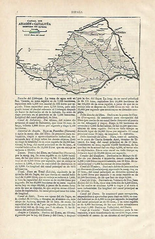LAMINA ESPASA 15533: Canal de Aragon y Cataluña