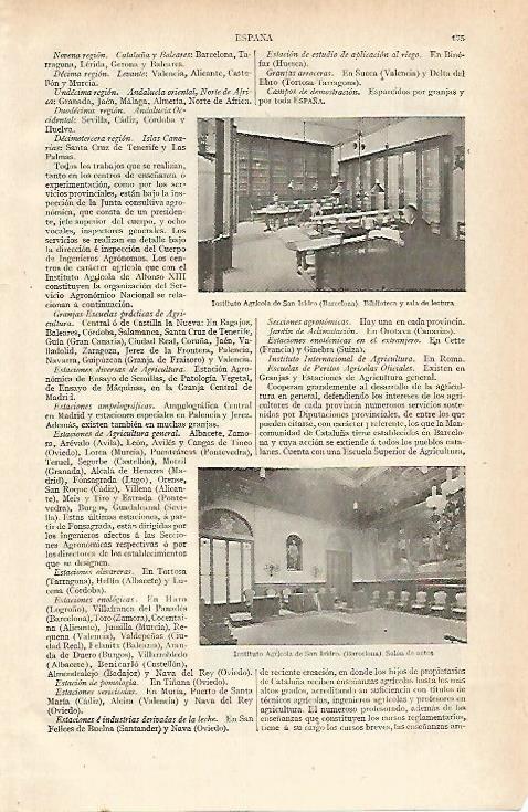 LAMINA ESPASA 15567: Instituto Agricola San Isidro en Barcelona