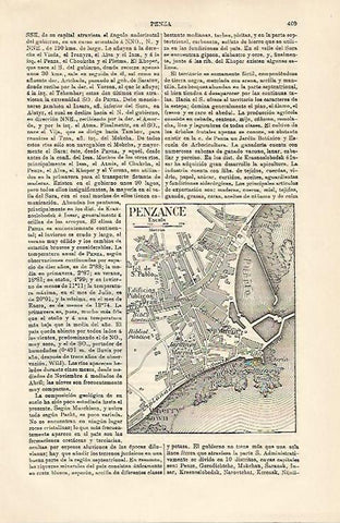 LAMINA ESPASA 15703: Plano de Penzance Inglaterra