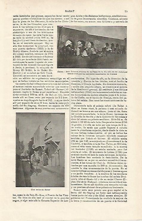 LAMINA ESPASA 15876: Puerta de la Paja o Bab Tebena en Rabat Marruecos