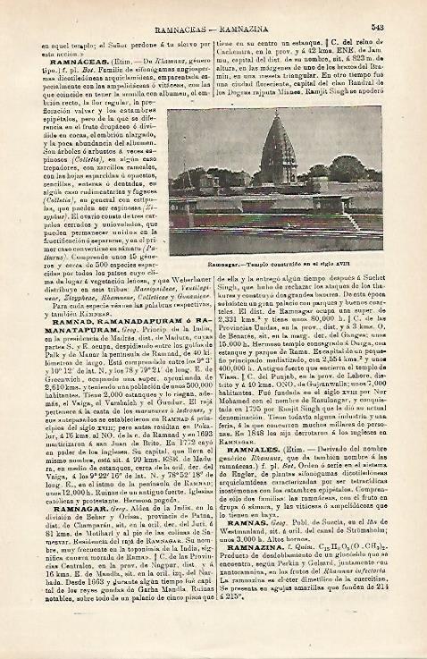 LAMINA ESPASA 15937: Templo en Ramnagar India