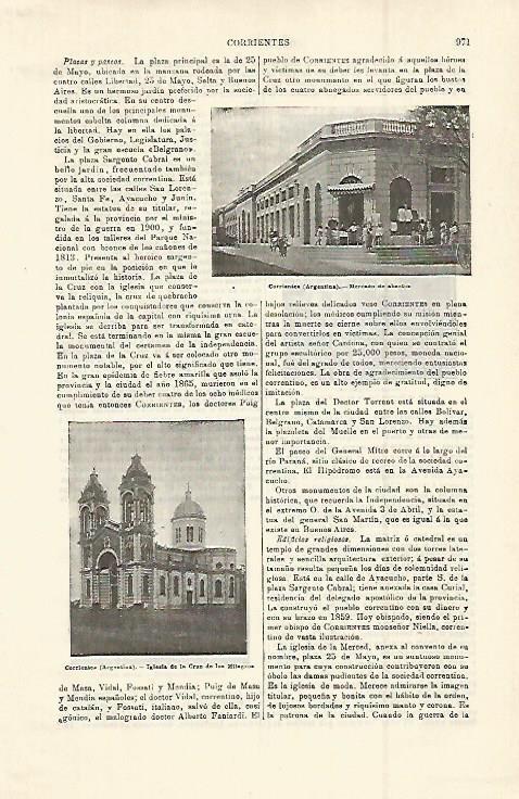 LAMINA ESPASA 15060: Mercado de Corrientes Argentina